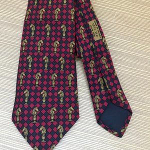 Hermes 7276MA Men's Tie Knight Chess Piece Checkerboard